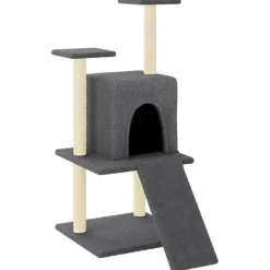 Maison Exclusive Arbres À Chat Et Jouets | - Arbre à chat avec griffoirs en sisal gris foncé 110 cm