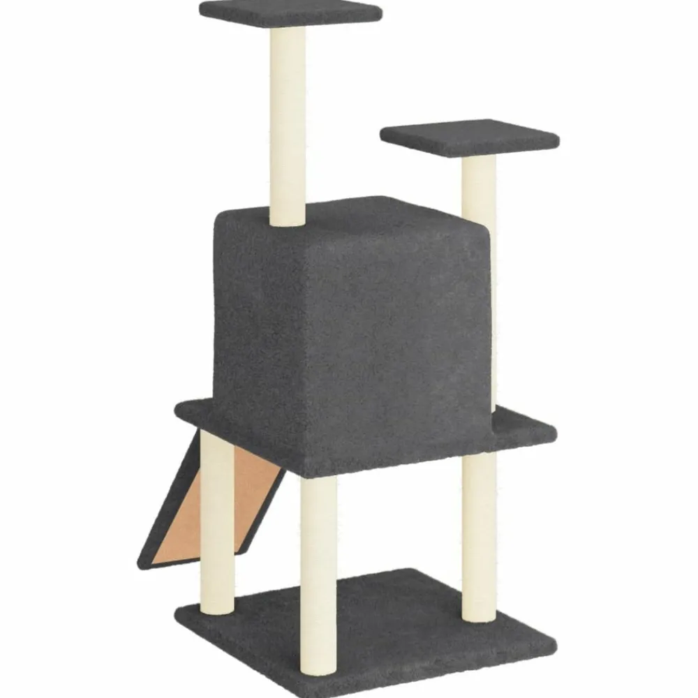 Maison Exclusive Arbres À Chat Et Jouets | - Arbre à chat avec griffoirs en sisal gris foncé 110 cm