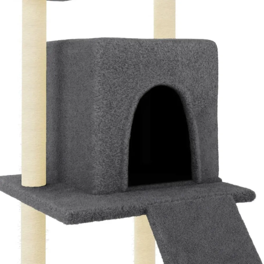 Maison Exclusive Arbres À Chat Et Jouets | - Arbre à chat avec griffoirs en sisal gris foncé 110 cm