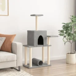 Maison Exclusive Arbres À Chat Et Jouets | - Arbre à chat avec griffoirs en sisal gris clair 122 cm