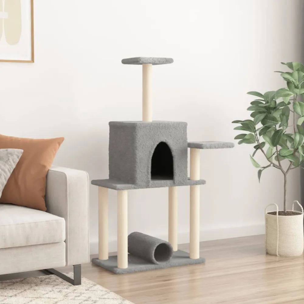 Maison Exclusive Arbres À Chat Et Jouets | - Arbre à chat avec griffoirs en sisal gris clair 122 cm