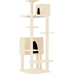 Maison Exclusive - Arbre à chat avec griffoirs en sisal crème 154 cm Discount
