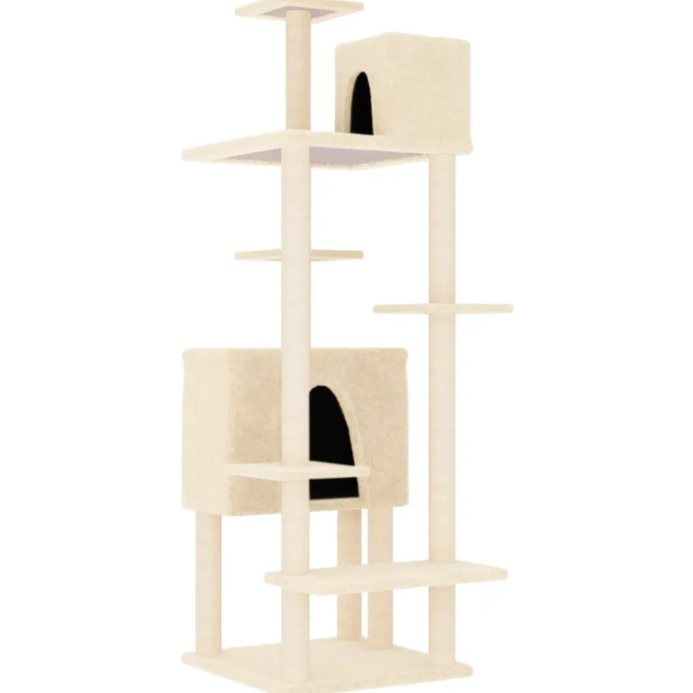 Maison Exclusive Arbres À Chat Et Jouets | - Arbre à chat avec griffoirs en sisal crème 82 cm