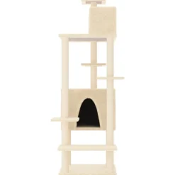 Maison Exclusive Arbres À Chat Et Jouets | - Arbre à chat avec griffoirs en sisal crème 82 cm