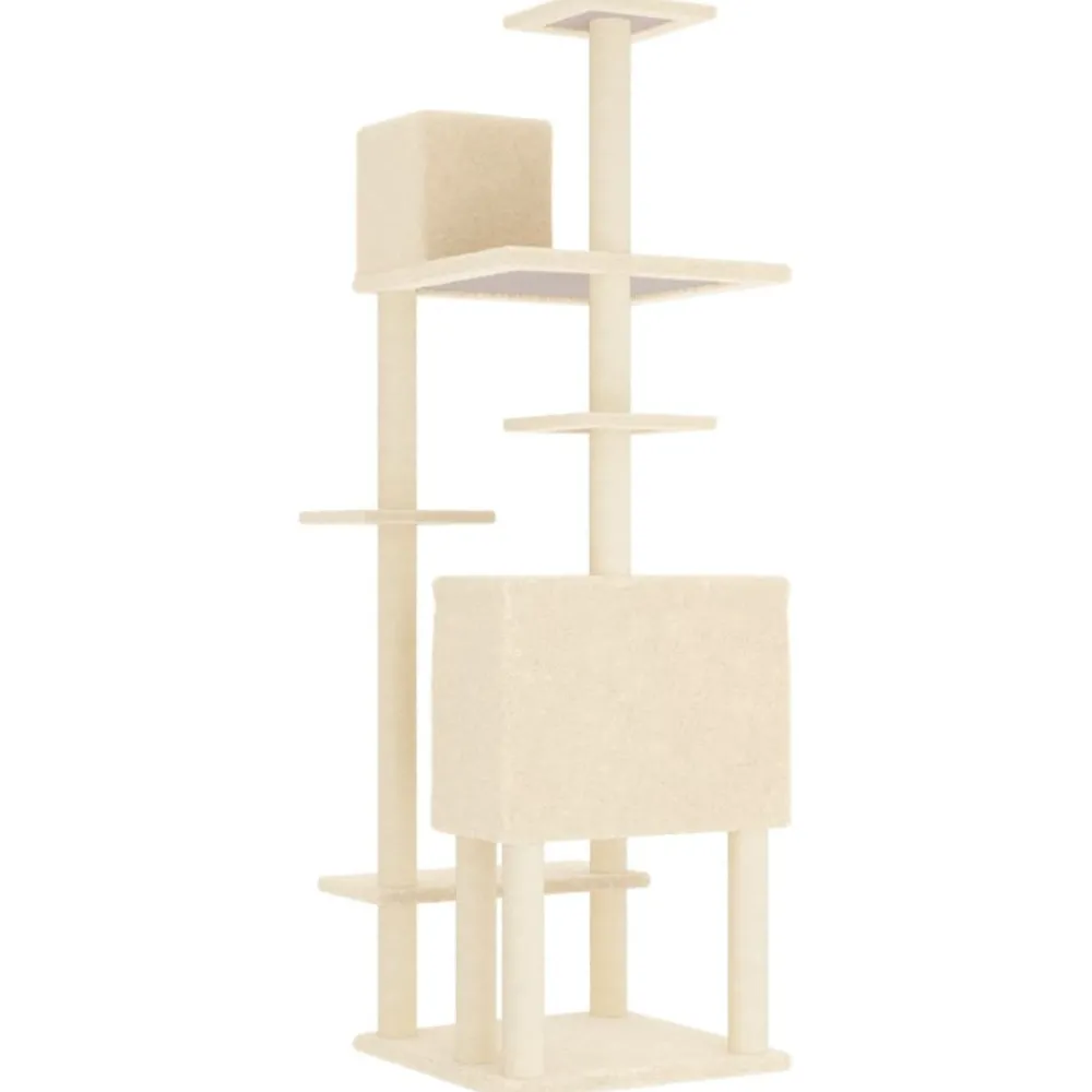 Maison Exclusive Arbres À Chat Et Jouets | - Arbre à chat avec griffoirs en sisal crème 82 cm