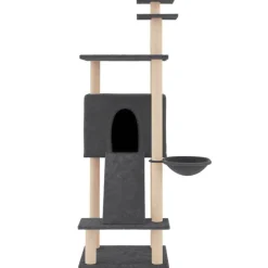 Maison Exclusive Arbres À Chat Et Jouets | - Arbre à chat avec griffoirs en sisal gris foncé 183 cm