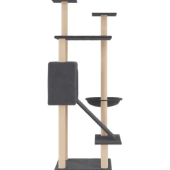 Maison Exclusive Arbres À Chat Et Jouets | - Arbre à chat avec griffoirs en sisal gris foncé 183 cm