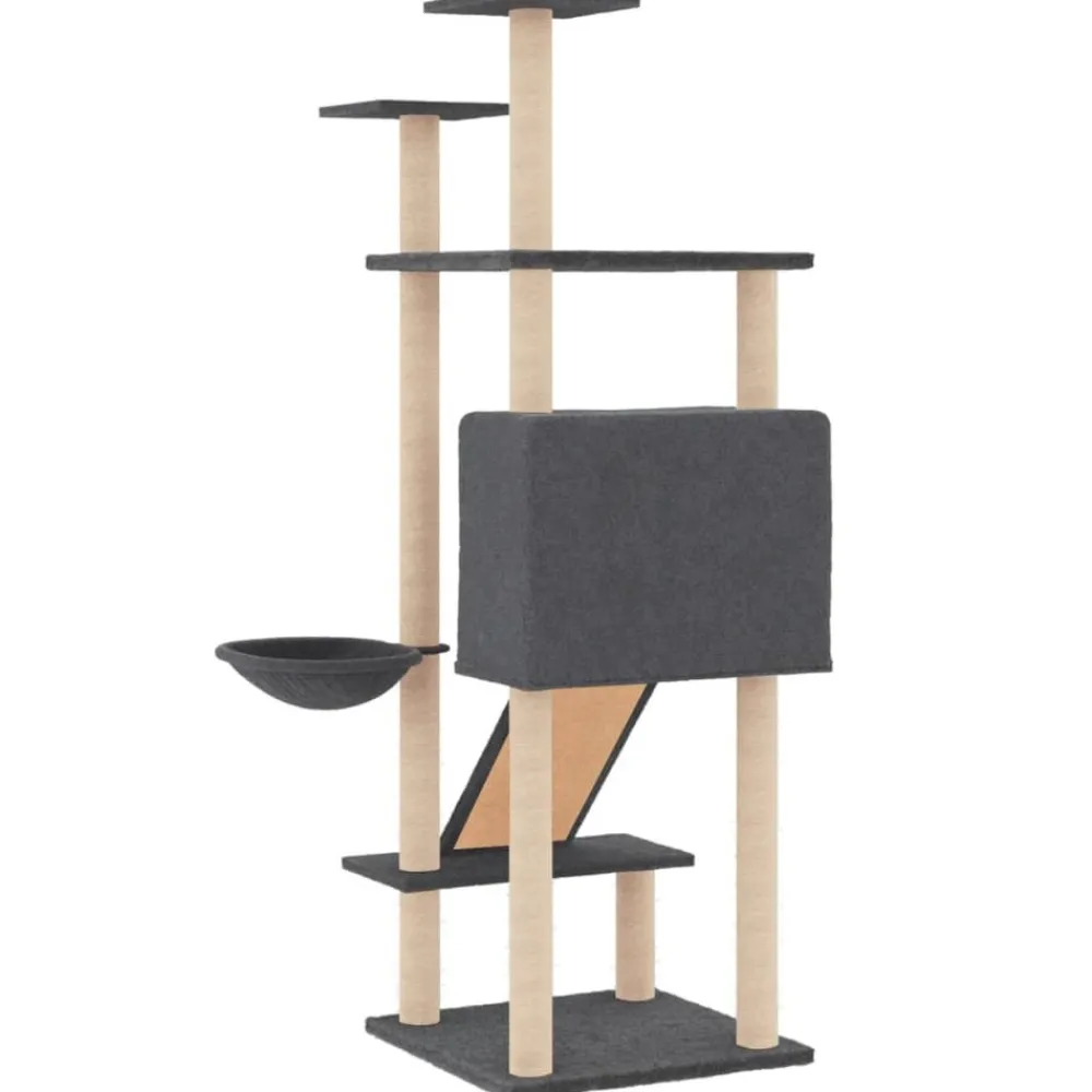 Maison Exclusive Arbres À Chat Et Jouets | - Arbre à chat avec griffoirs en sisal gris foncé 183 cm
