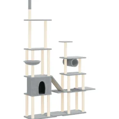 Maison Exclusive - Arbre à chat avec griffoirs en sisal gris clair 279 cm Hot