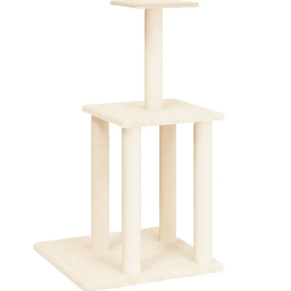 Maison Exclusive Arbres À Chat Et Jouets | - Arbre à chat avec griffoirs en sisal crème 168 cm