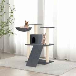 Maison Exclusive Arbres À Chat Et Jouets | - Arbre à chat avec griffoirs en sisal gris foncé 83 cm