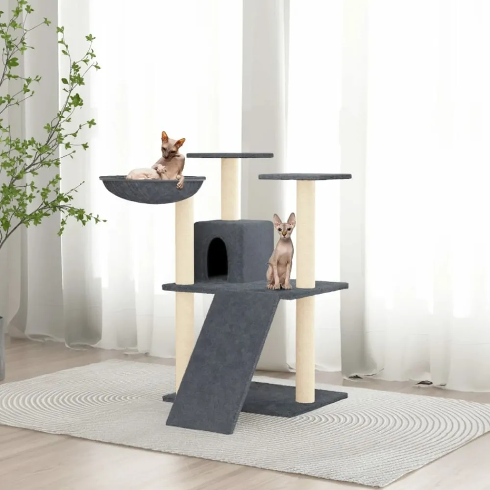 Maison Exclusive Arbres À Chat Et Jouets | - Arbre à chat avec griffoirs en sisal gris foncé 83 cm