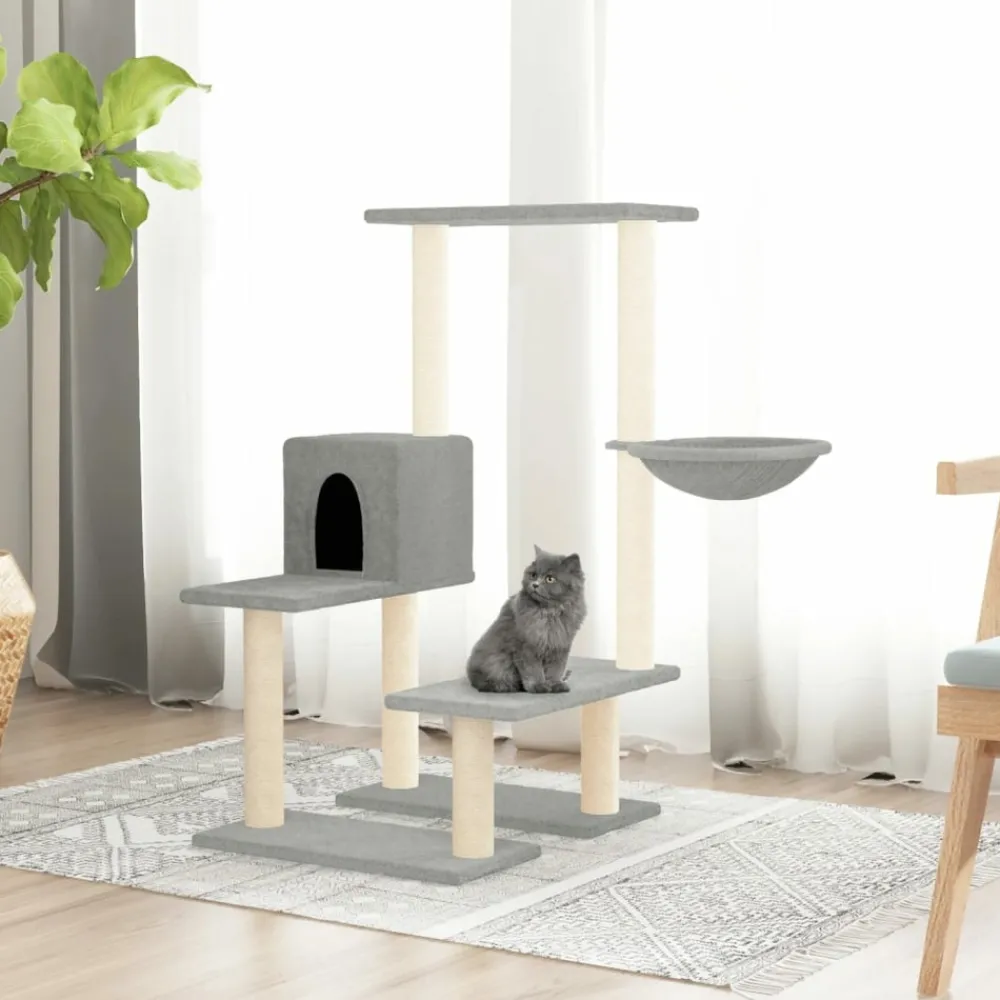 Maison Exclusive Arbres À Chat Et Jouets | - Arbre à chat avec griffoirs en sisal gris foncé 133 cm