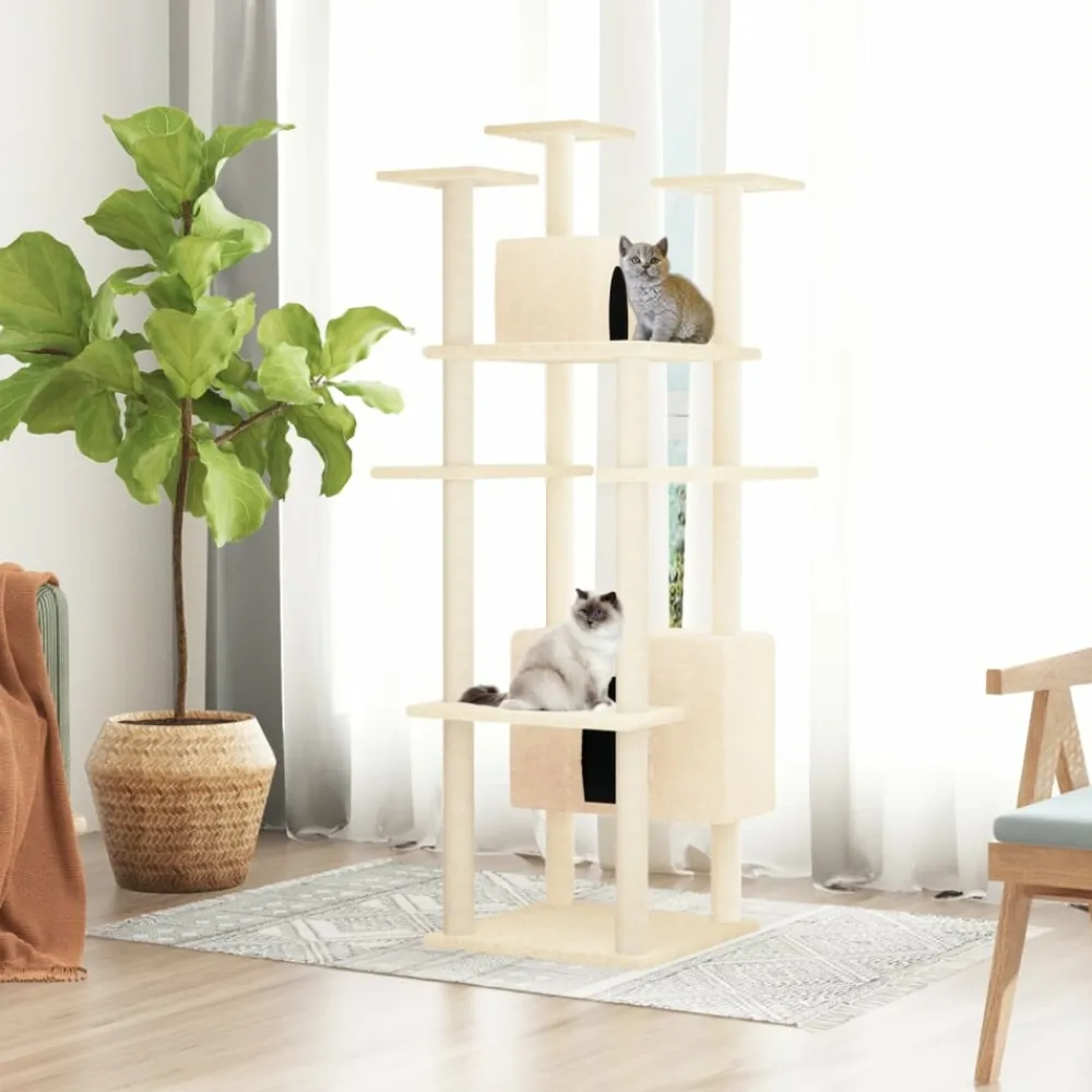 Maison Exclusive Arbres À Chat Et Jouets | - Arbre à chat avec griffoirs en sisal gris foncé 85,5 cm