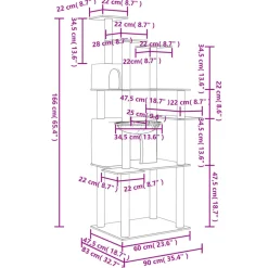 Maison Exclusive Arbres À Chat Et Jouets | - Arbre à chat avec griffoirs en sisal crème 166 cm