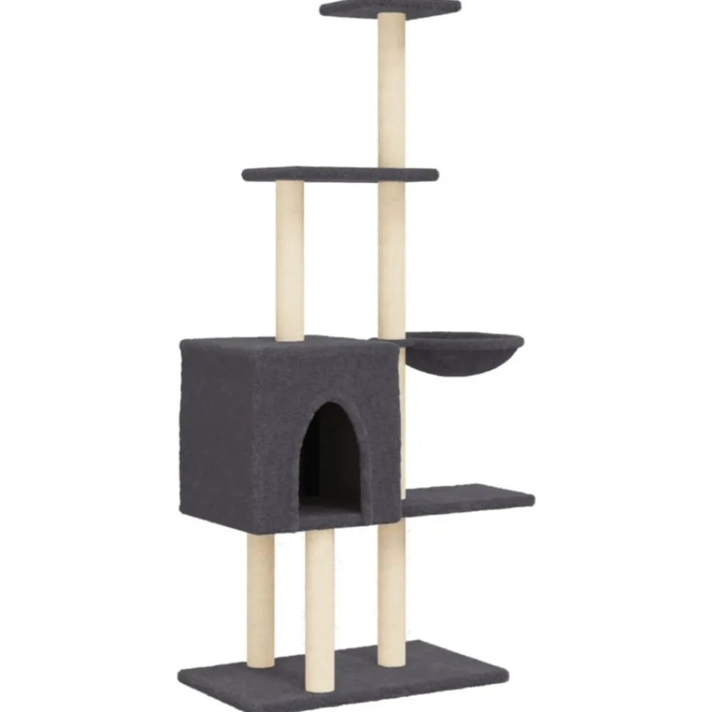 Maison Exclusive Arbres À Chat Et Jouets | - Arbre à chat avec griffoirs en sisal gris foncé 167 cm