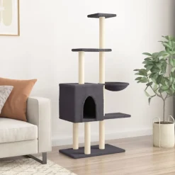 Maison Exclusive Arbres À Chat Et Jouets | - Arbre à chat avec griffoirs en sisal gris foncé 167 cm