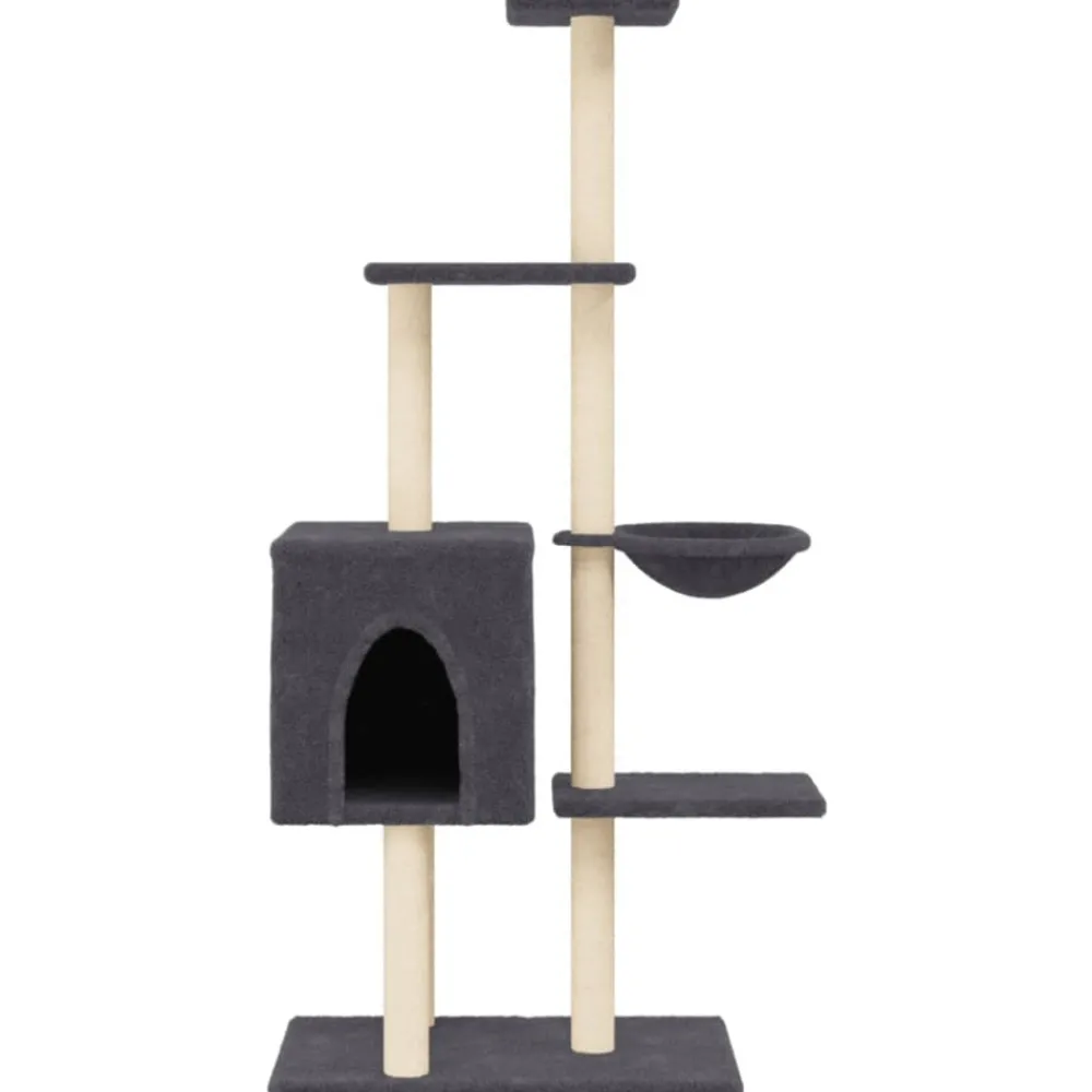 Maison Exclusive Arbres À Chat Et Jouets | - Arbre à chat avec griffoirs en sisal gris foncé 167 cm