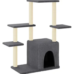 Maison Exclusive - Arbre à chat avec griffoirs en sisal gris foncé 97,5 cm Outlet