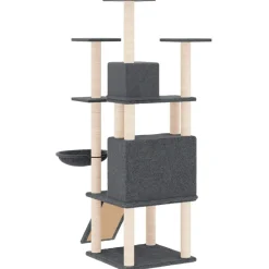 Maison Exclusive Arbres À Chat Et Jouets | - Arbre à chat avec griffoirs en sisal gris clair 167 cm
