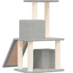Maison Exclusive Arbres À Chat Et Jouets | - Arbre à chat avec griffoirs en sisal gris clair 190 cm