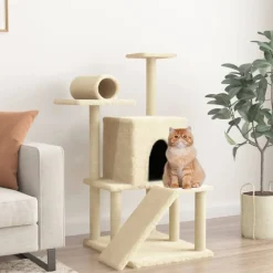 Maison Exclusive - Arbre à chat avec griffoirs en sisal crème 110,5 cm Best