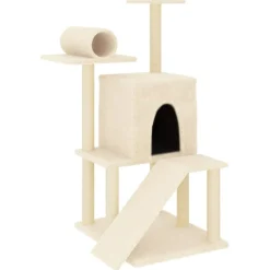 Maison Exclusive - Arbre à chat avec griffoirs en sisal crème 110,5 cm Best