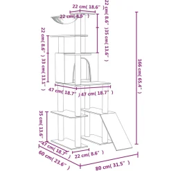 Maison Exclusive Arbres À Chat Et Jouets | - Arbre à chat avec griffoirs en sisal gris clair 199 cm