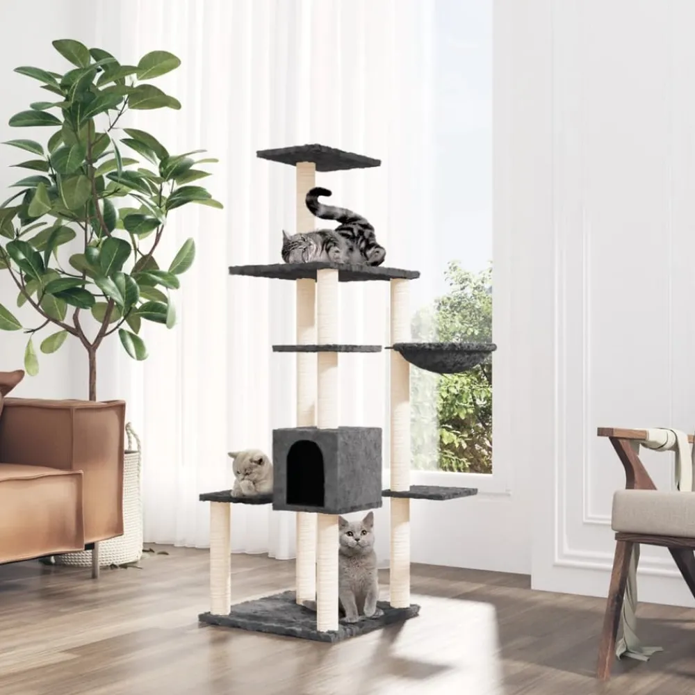 Maison Exclusive Arbres À Chat Et Jouets | - Arbre à chat avec griffoirs en sisal gris clair 97 cm