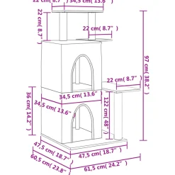 Maison Exclusive Arbres À Chat Et Jouets | - Arbre à chat avec griffoirs en sisal gris clair 97 cm
