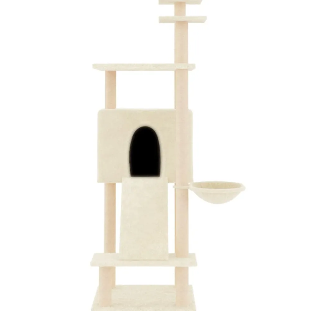 Maison Exclusive Arbres À Chat Et Jouets | - Arbre à chat avec griffoirs en sisal crème 133 cm