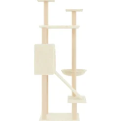Maison Exclusive Arbres À Chat Et Jouets | - Arbre à chat avec griffoirs en sisal crème 133 cm