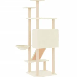 Maison Exclusive Arbres À Chat Et Jouets | - Arbre à chat avec griffoirs en sisal crème 133 cm