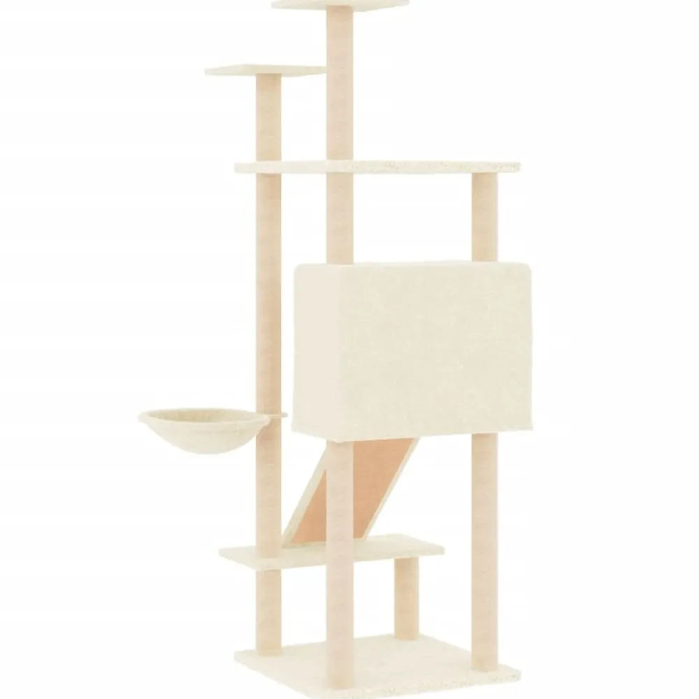 Maison Exclusive Arbres À Chat Et Jouets | - Arbre à chat avec griffoirs en sisal crème 133 cm