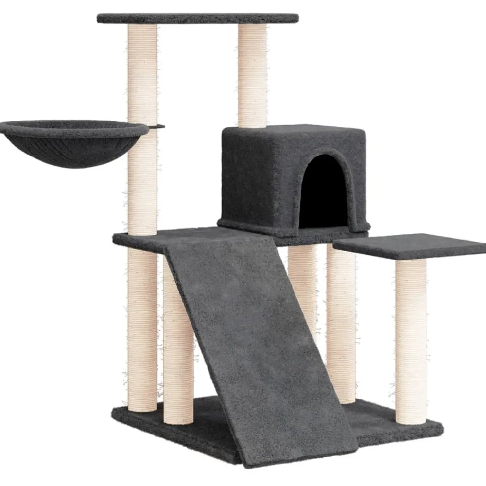 Maison Exclusive Arbres À Chat Et Jouets | - Arbre à chat avec griffoirs en sisal gris foncé 166 cm