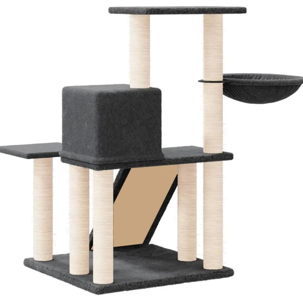 Maison Exclusive Arbres À Chat Et Jouets | - Arbre à chat avec griffoirs en sisal gris foncé 166 cm