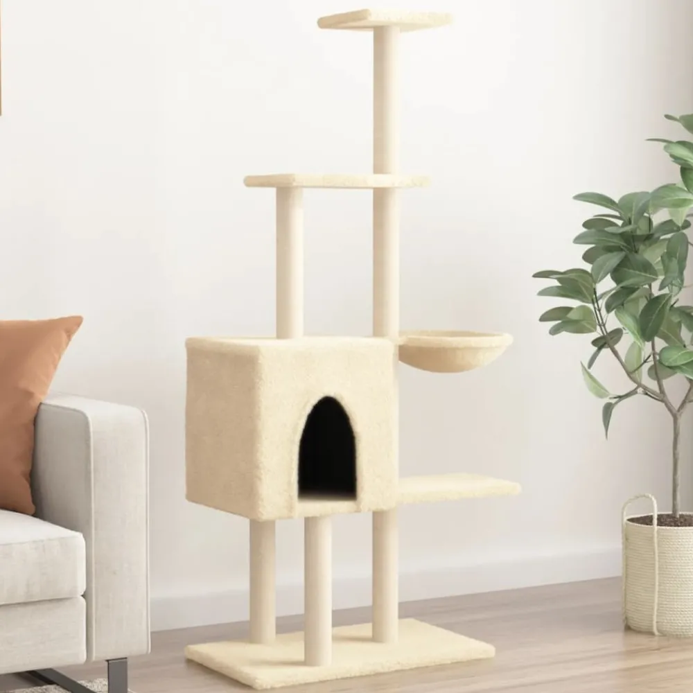 Maison Exclusive Arbres À Chat Et Jouets | - Arbre à chat avec griffoirs en sisal gris foncé 153 cm