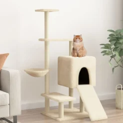 Maison Exclusive - Arbre à chat avec griffoirs en sisal crème 130,5 cm Best