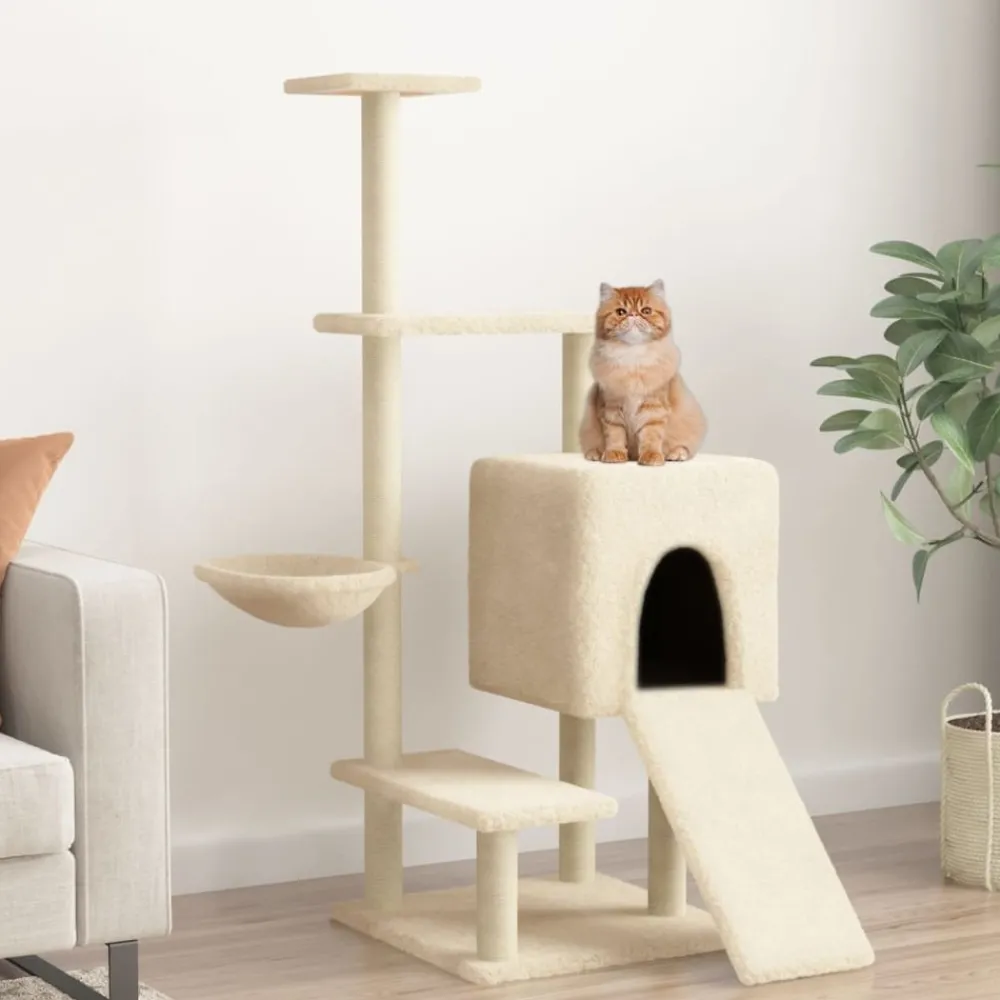 Maison Exclusive Arbres À Chat Et Jouets | - Arbre à chat avec griffoirs en sisal gris foncé 147 cm