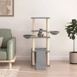 Maison Exclusive - Arbre à chat avec griffoirs en sisal gris clair 133 cm Sale