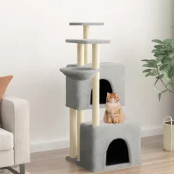 Maison Exclusive Arbres À Chat Et Jouets | - Arbre à chat avec griffoirs en sisal gris clair 122 cm