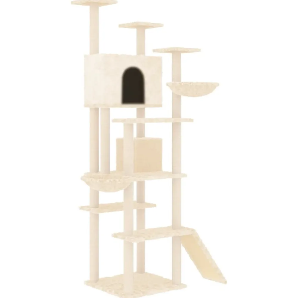 Maison Exclusive Arbres À Chat Et Jouets | - Arbre à chat avec griffoirs en sisal crème 119 cm