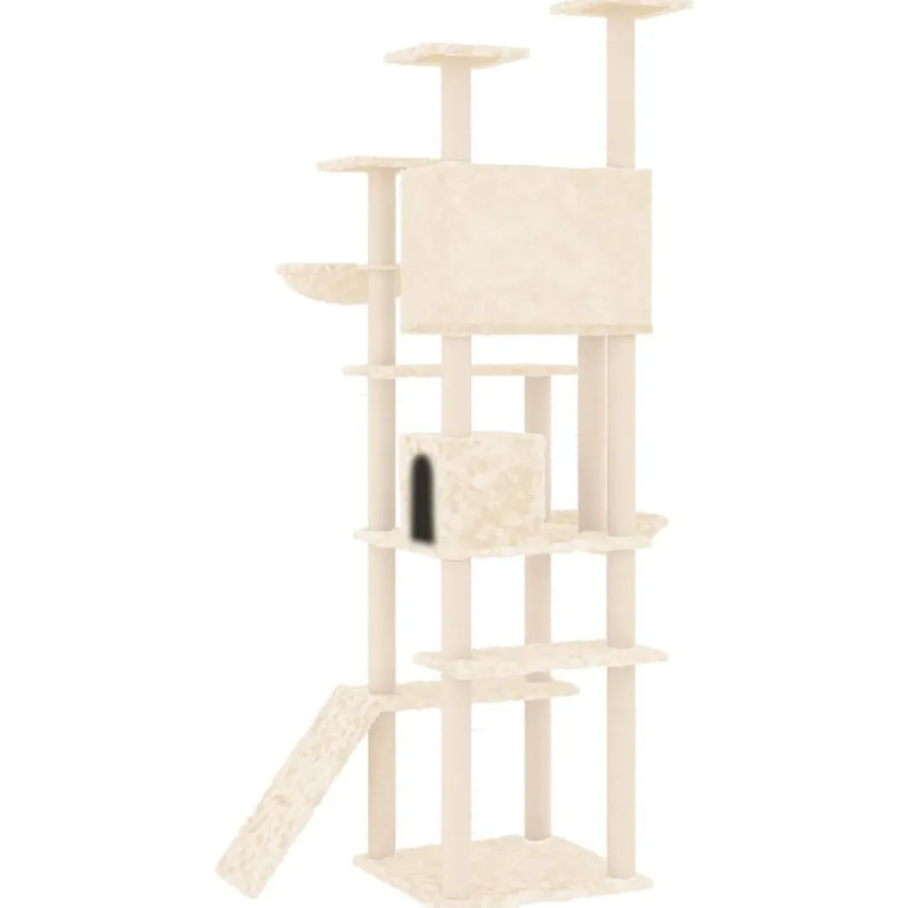 Maison Exclusive Arbres À Chat Et Jouets | - Arbre à chat avec griffoirs en sisal crème 119 cm