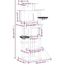 Maison Exclusive Arbres À Chat Et Jouets | - Arbre à chat avec griffoirs en sisal crème 119 cm