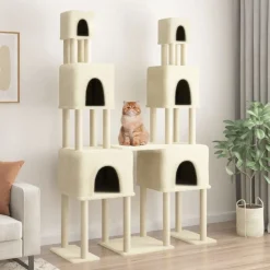 Maison Exclusive - Arbre à chat avec griffoirs en sisal crème 199 cm Outlet