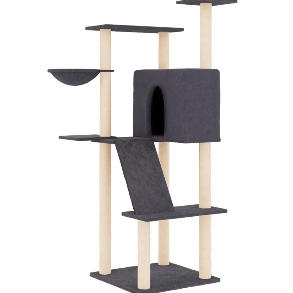 Maison Exclusive - Arbre à chat avec griffoirs en sisal gris foncé 143 cm Best
