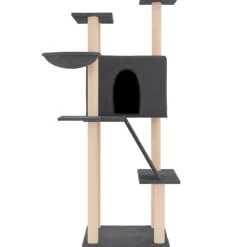 Maison Exclusive - Arbre à chat avec griffoirs en sisal gris foncé 143 cm Best