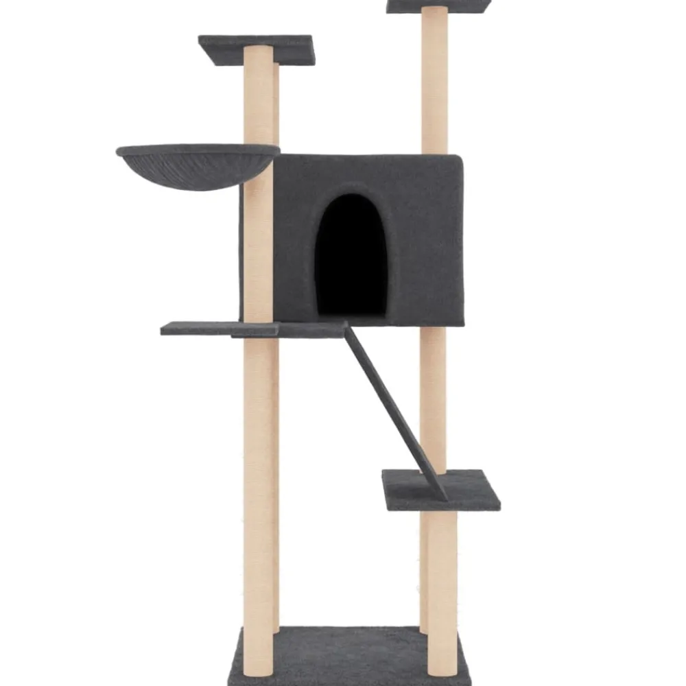 Maison Exclusive - Arbre à chat avec griffoirs en sisal gris foncé 143 cm Best
