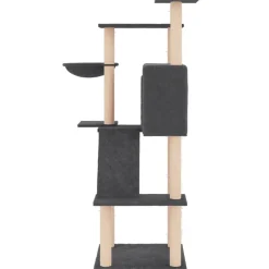 Maison Exclusive - Arbre à chat avec griffoirs en sisal gris foncé 143 cm Best