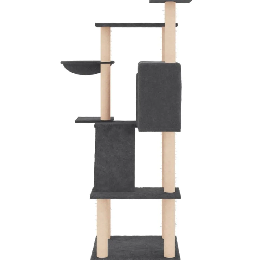 Maison Exclusive - Arbre à chat avec griffoirs en sisal gris foncé 143 cm Best
